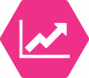 pink upward trajectory icon