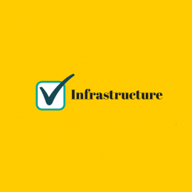 infrastructure with a check mark