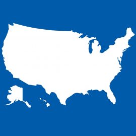 white outline of USA