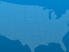 blue map of USA