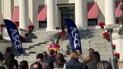 ASCE President-Elect Carol Haddock speaks at the Florida Infrastructure Report Card release event